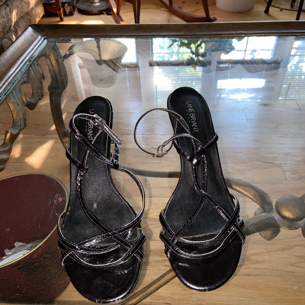 Lane Bryant black sandals with heel